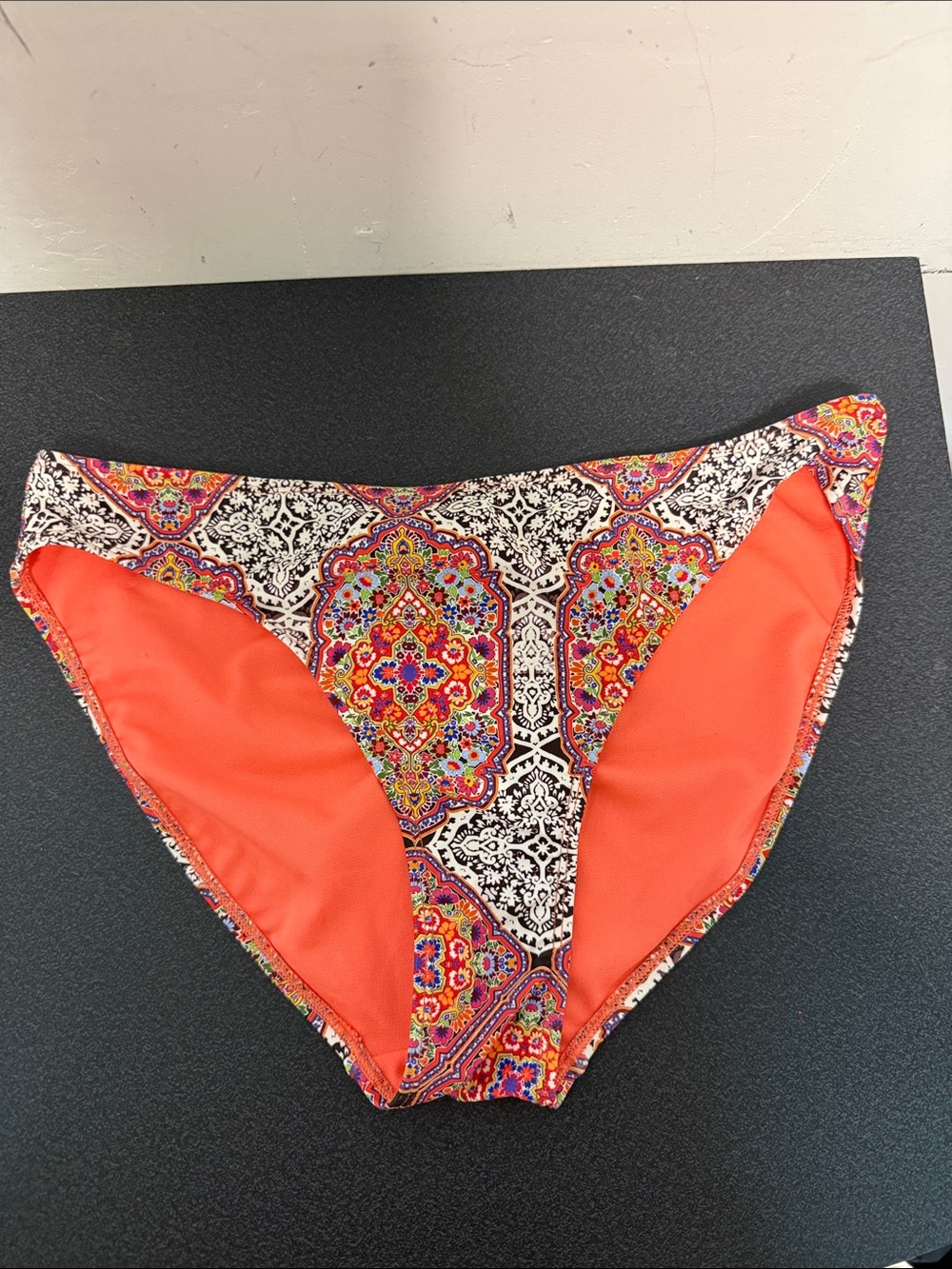 Indigo Rein Coral Mosaic Print Bikini Bottom